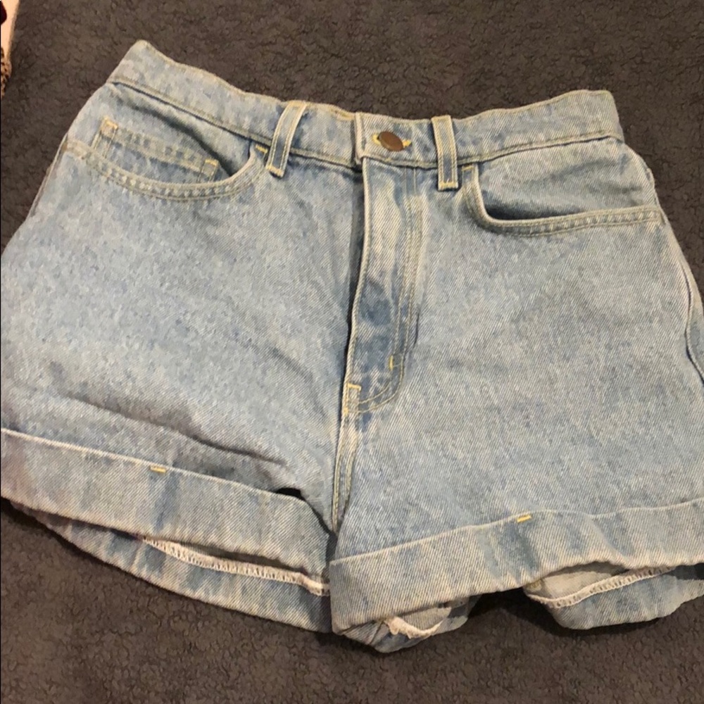 American apparel cuffed jean shorts